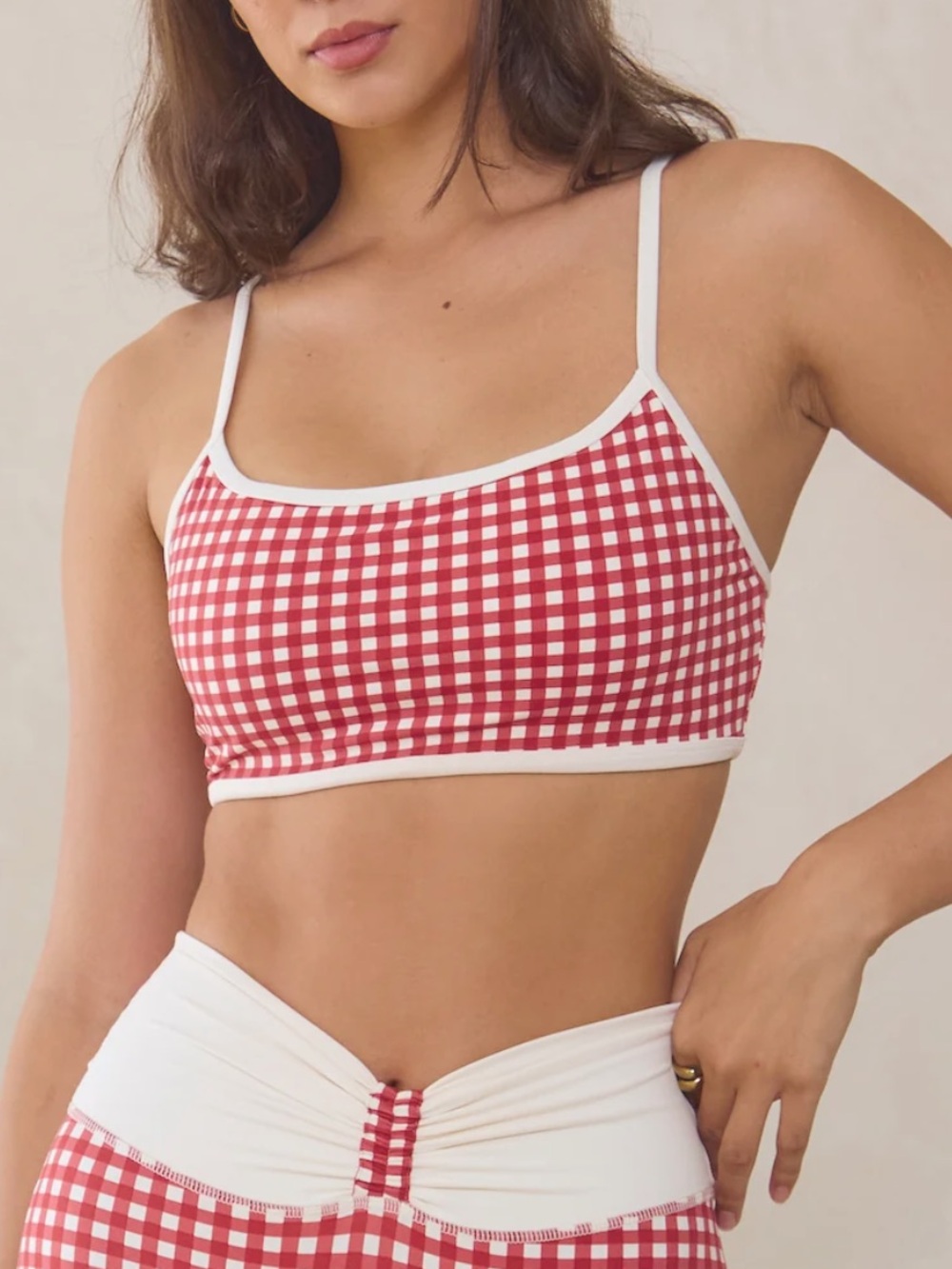Red Gingham Workout Set